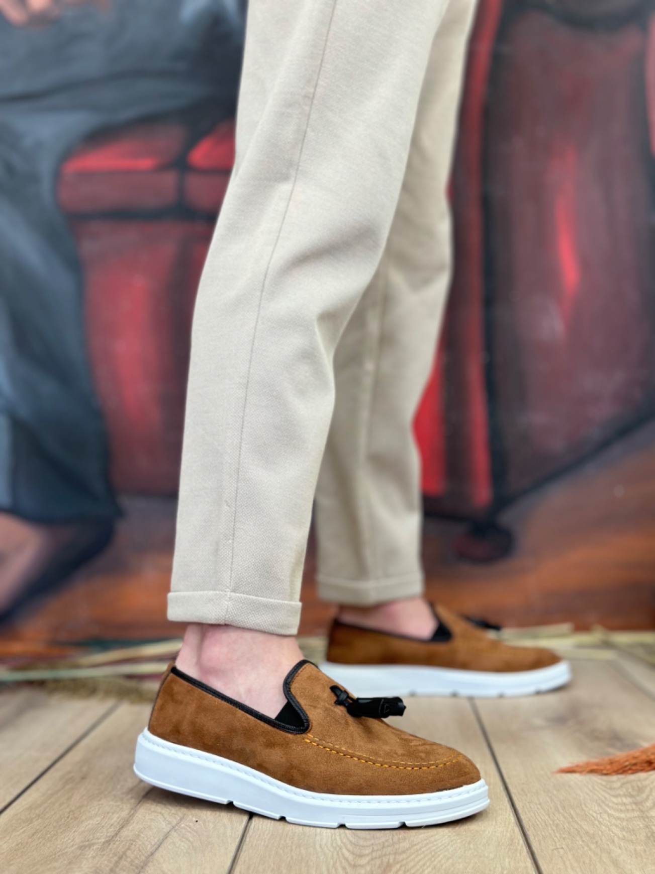 BA0005 Bağcıksız Yüksek Taban Klasik Püsküllü Corcik Erkek Ayakkabı